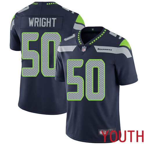 Seattle Seahawks Limited Navy Blue Youth K.J. Wright Home Jersey NFL Football #50 Vapor Untouchable